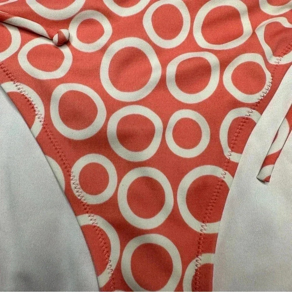Victoria’s Secret Swim Bottoms Bikini Tie Sides Circles Peach & White Size Large - Picture 7 of 16